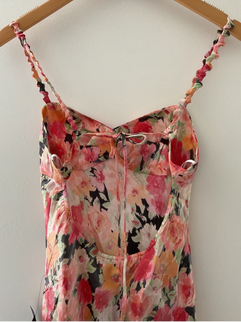 Lulu's Floral Midi Slip Dress in Pink, Coral, Yellow - Picture 8 of 12